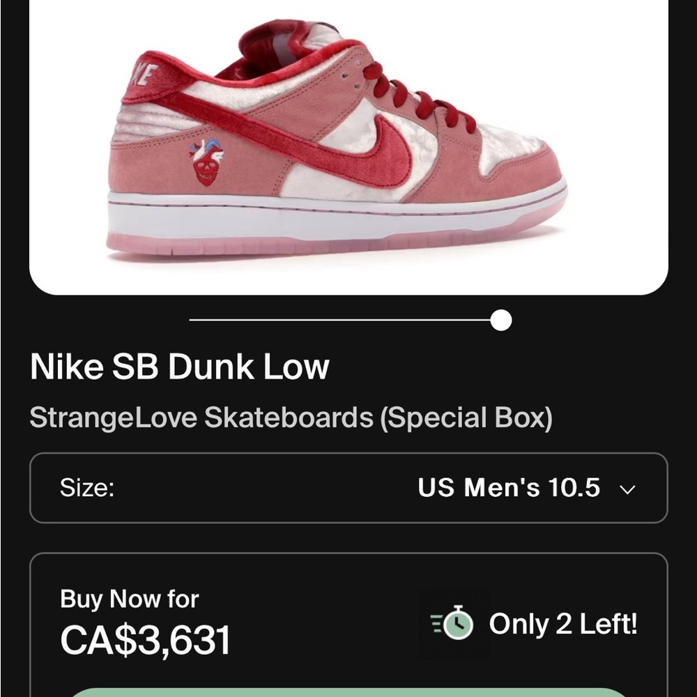 Nike SB strangelove rare comes with NO BOX